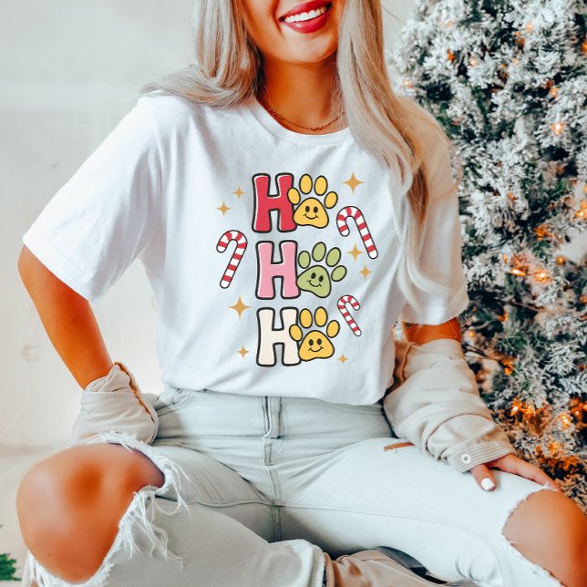 Ho Ho Ho Paw Print Christmas  T-Shirt (Creator Uploaded)