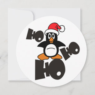 Ho Ho Ho - Penguin - merry christmas + your text Holiday Card