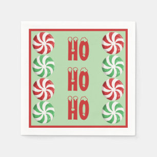 HO HO HO Peppermint themed Napkins