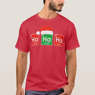 Ho Ho Ho Periodic Table Santa Hat Chemistry Christ T-Shirt