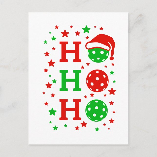 Ho Ho Ho Pickleball – Funny Christmas Sports  Postcard (Front)