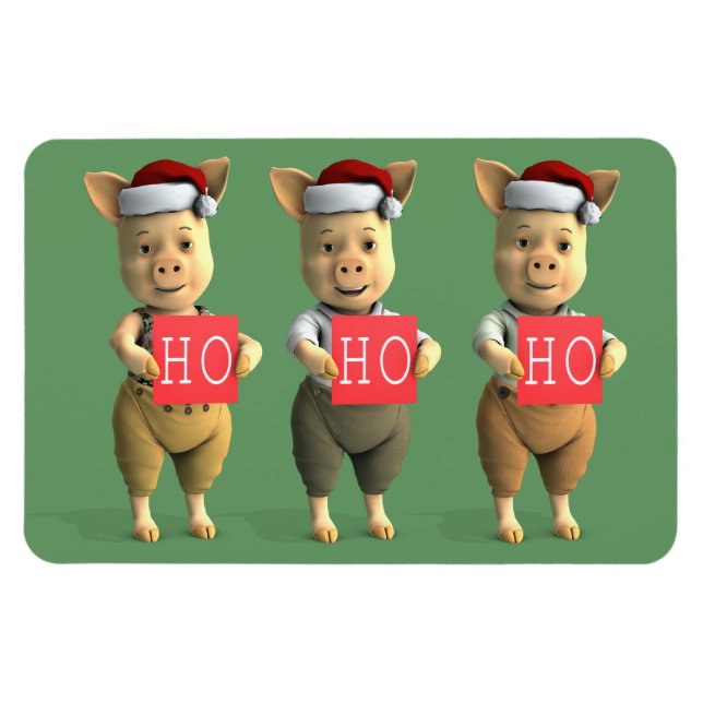 Ho Ho Ho Piglets Magnet (Horizontal)