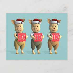Ho Ho Ho Piglets Postcard