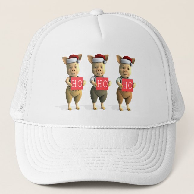 Ho Ho Ho Piglets Trucker Hat (Front)