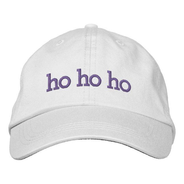 ho ho ho purple Christmas Typography Embroidered Hat (Front)