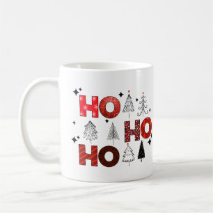 Ho Ho Ho Red Christmas Trees Winter Holidays Coffee Mug