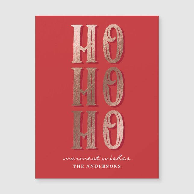 Ho Ho Ho. Red Christmas typography. Santa Claus (Front)