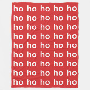 Ho Ho Ho Red Fleece Blanket