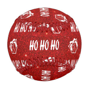 Ho Ho Ho Red Santa Merry Christmas Holiday Baseball