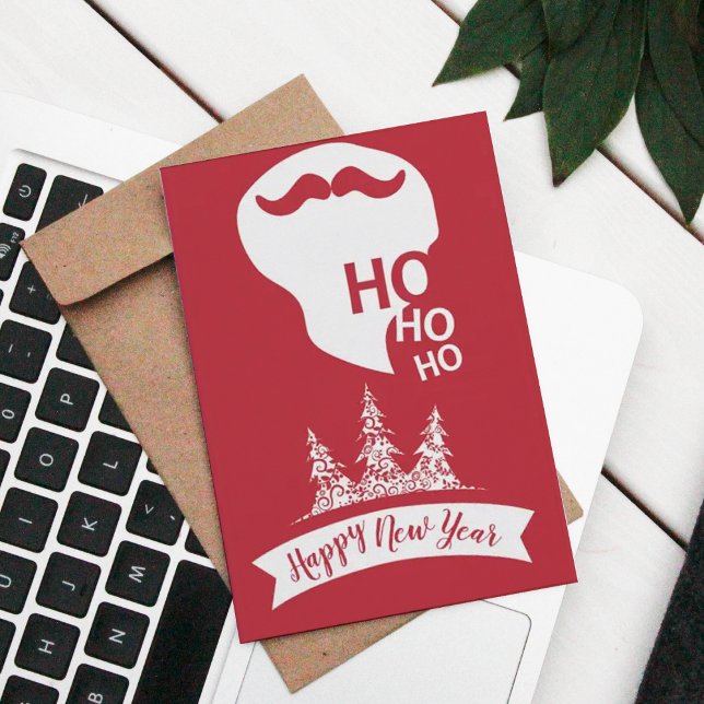 Ho Ho Ho | Red Xmas Modern Fun Christmas Card (Creator Uploaded)