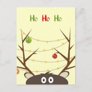 Ho Ho Ho Reindeer Postcard