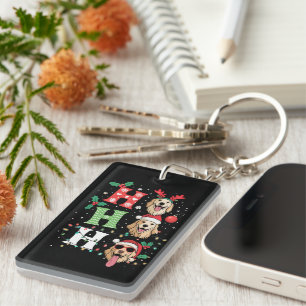 Ho Ho Ho Retrievers Golden Xmas Key Ring