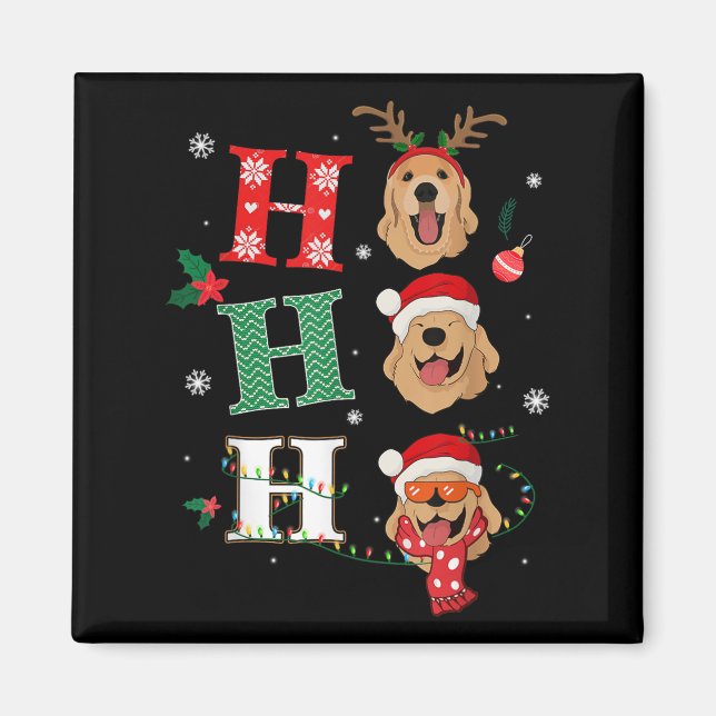 Ho Ho Ho Retrievers Golden Xmas Outfit Christmas C Magnet (Front)