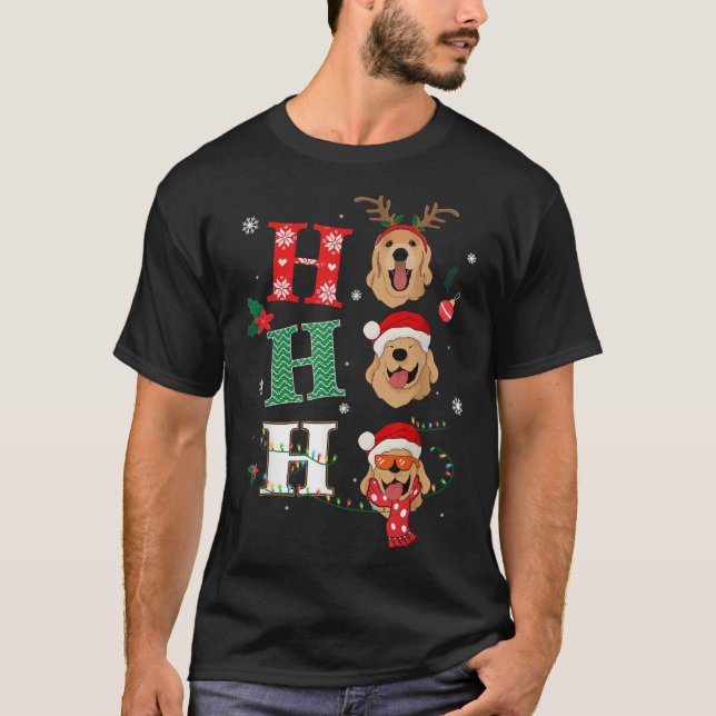 Ho Ho Ho Retrievers Golden Xmas Outfit Christmas C T-Shirt (Front)