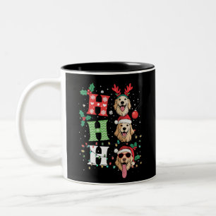 Ho Ho Ho Retrievers Golden Xmas Two-Tone Coffee Mug