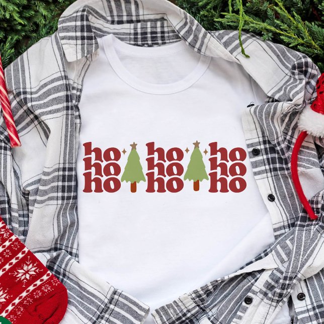 Ho Ho Ho Retro Groovy Christmas Holidays Tri-Blend Shirt (Ho Ho Ho Retro Groovy Christmas Holidays T-Shirt)