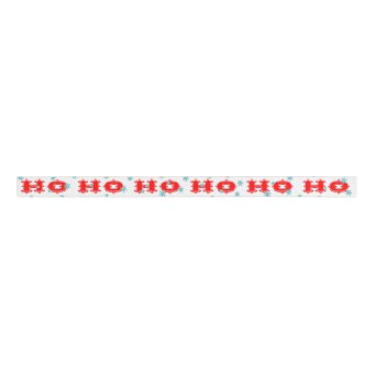 Ho Ho Ho Retro Holiday | Red & Aqua Grosgrain Ribbon | Zazzle