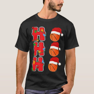 Ho-Ho-Ho Santa Basketball Christmas Gift T-Shirt