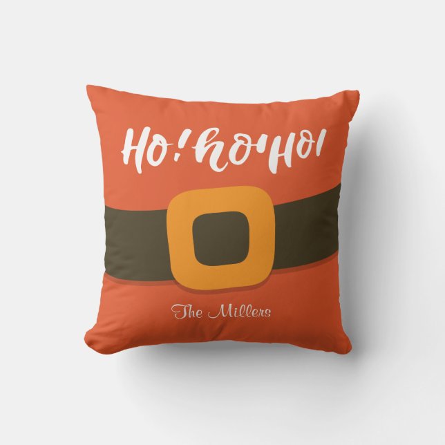 Ho Ho Ho Santa Belt Personalised Cushion (Front)