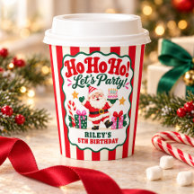 Ho Ho Ho Santa Christmas Birthday Party Stripes