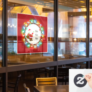 Ho Ho Ho Santa Christmas Light Bulbs Window Cling
