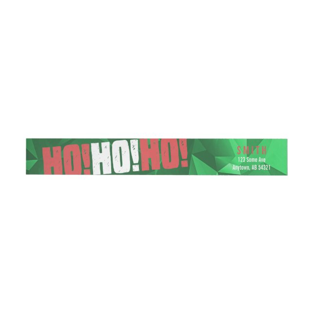 Ho Ho Ho Santa Christmas Red Green Modern Holiday Wrap Around Label (Individual)
