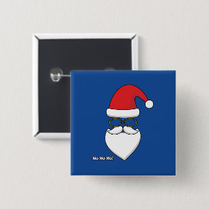 Ho Ho Ho Santa Claus 15 Cm Square Badge