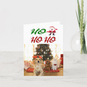 Ho Ho Ho Santa Claus Christmas photo script Holiday Card