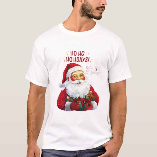 Ho Ho Ho Santa Claus - Festive Christmas T-Shirt (Front)