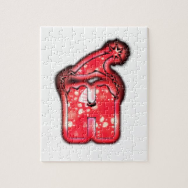 Ho Ho Ho! Santa Claus Hat Merry Christmas Star Jigsaw Puzzle (Vertical)