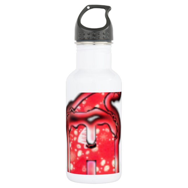 Ho Ho Ho! Santa Claus Hat Merry Christmas Star.png 532 Ml Water Bottle (Front)