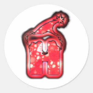 Ho Ho Ho! Santa Claus Hat Merry Christmas Star.png Classic Round Sticker