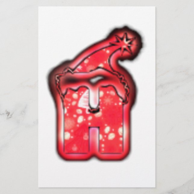 Ho Ho Ho! Santa Claus Hat Merry Christmas Star.png Stationery (Front)