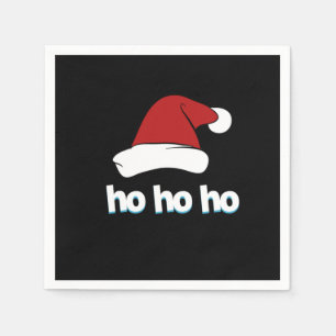 Ho Ho Ho Santa Claus Hat Xmas Christmas Vibes Napkin