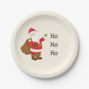 Ho Ho Ho Santa Claus Paper Plate