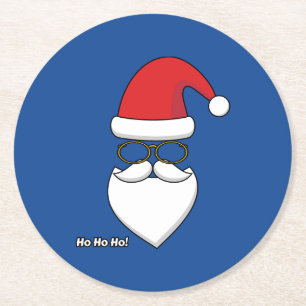 Ho Ho Ho Santa Claus Round Paper Coaster
