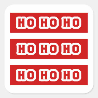 Ho Ho Ho (Santa Claus Says) Red Background Square Sticker