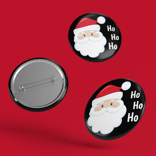 Ho Ho Ho Santa Face Christmas Holidays Red White 6 Cm Round Badge