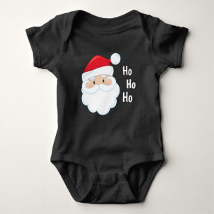 Ho Ho Ho Santa Face Christmas Holidays Red White Baby Bodysuit