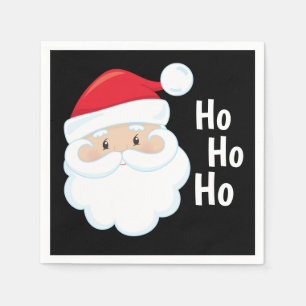 Ho Ho Ho Santa Face Christmas Holidays Red White Napkin