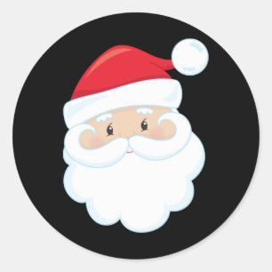 Ho Ho Ho Santa Face Christmas Holidays Red White T Classic Round Sticker