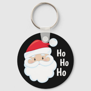 Ho Ho Ho Santa Face Merry Christmas Holidays Red Key Ring