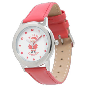 Ho Ho Ho Santa Girls Name Red Kids Watch