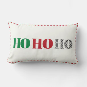 Ho Ho Ho Santa Greeting Holiday Christmas Lumbar Cushion