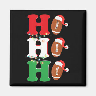 Ho Ho Ho Santa Hat American Football Fun Christmas Magnet