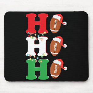 Ho Ho Ho Santa Hat American Football Fun Christmas Mouse Mat