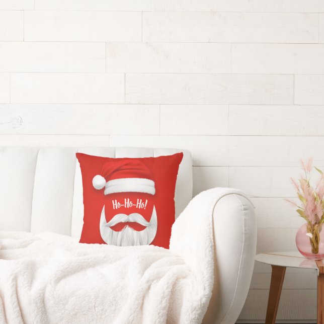 Ho Ho Ho Santa Hat and Beard Cushion (Couch)