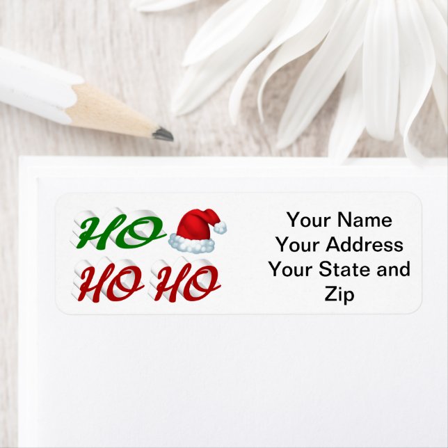 Ho Ho Ho Santa Hat Christmas red green script (Insitu)