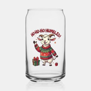 Ho Ho Ho Santa Hat Christmas Santa Goat  Can Glass