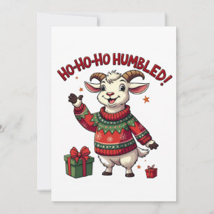Ho Ho Ho Santa Hat Christmas Santa Goat  Invitation